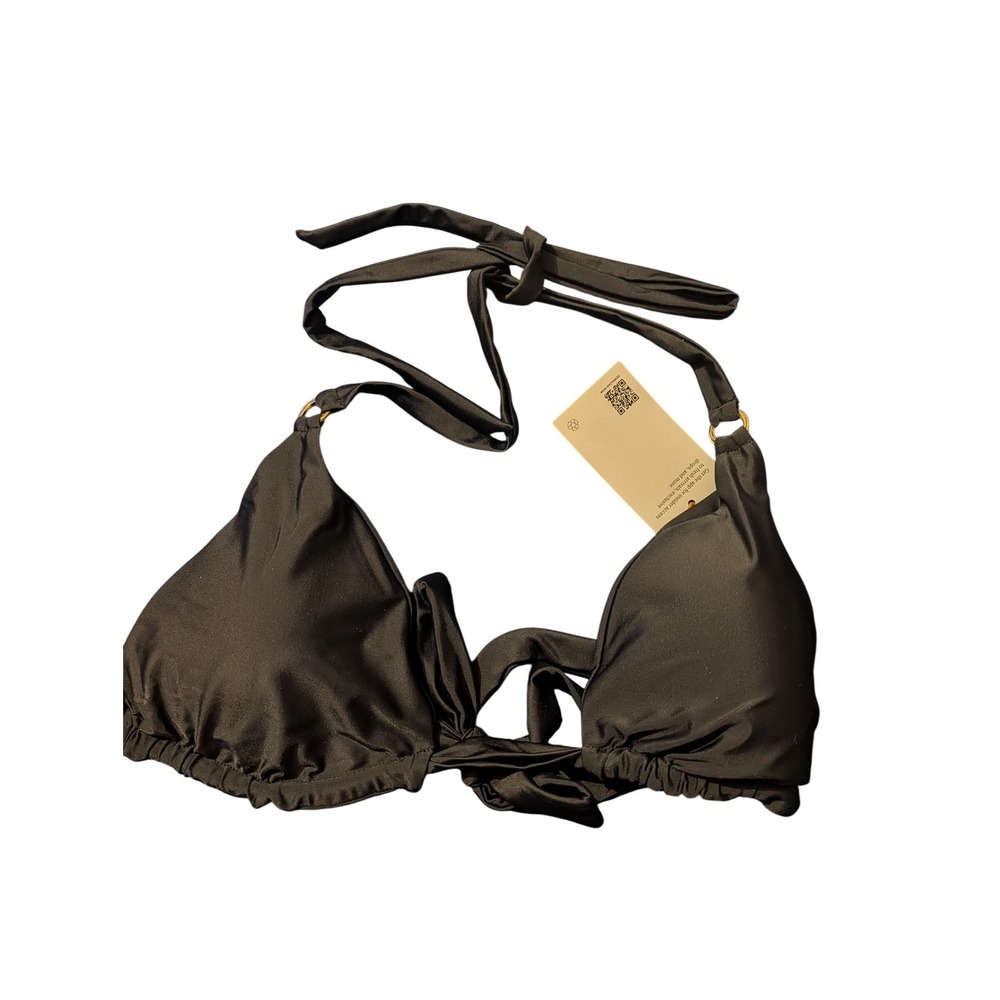 Quince Italian Triangle Bikini Top Black XL Eco-Friendly Vacation Pool beach - Picture 2 of 4